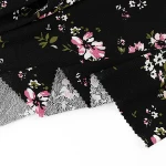 Stock lot OE rayon spandex moss crepe print fabric for garment floral fabric