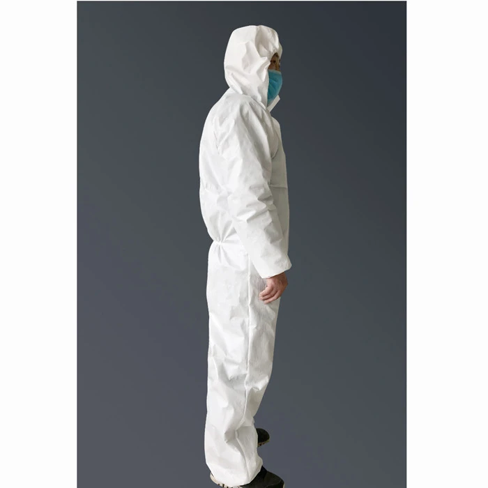 STOCK Waterproof Disposable Non-woven coverall protective suit with cap