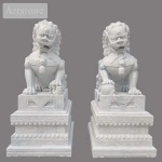 Stone lion carving and sculpture