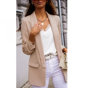 Stylish Women Blazer Jacket Long Sleeve Casual Coat Female Office Wear One Shoulder Outerwear Tops Ladies Blazers