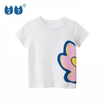 Summer Children Clothes White Cotton Short Sleeve Cute Tops Baby Girl T Shirt