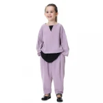 Super seller traditional islamic children clothing fashion Malaysian girl two piece islamic clothing