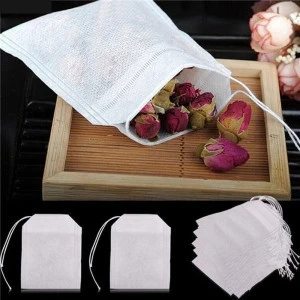Sweettreats 100Pcs/Lot coffee Teabags 5.5 x 7CM Empty Scented Tea Bag With String Heal Seal Filter Paper for Herb Loose Tea