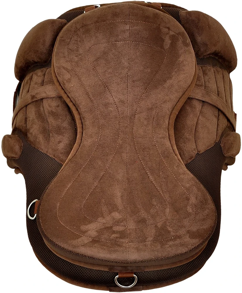 Synthetic All Purpose Treeless Freemax Fully Suede English Horse Saddles Tack Matching Girth & Leather