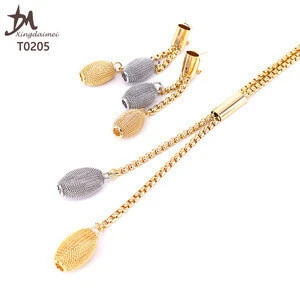 T0205  Necklace And Earring child 18k gold plated jewelry set