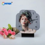 Table decoration sublimation mdf photo frame clock MDF-ZB01