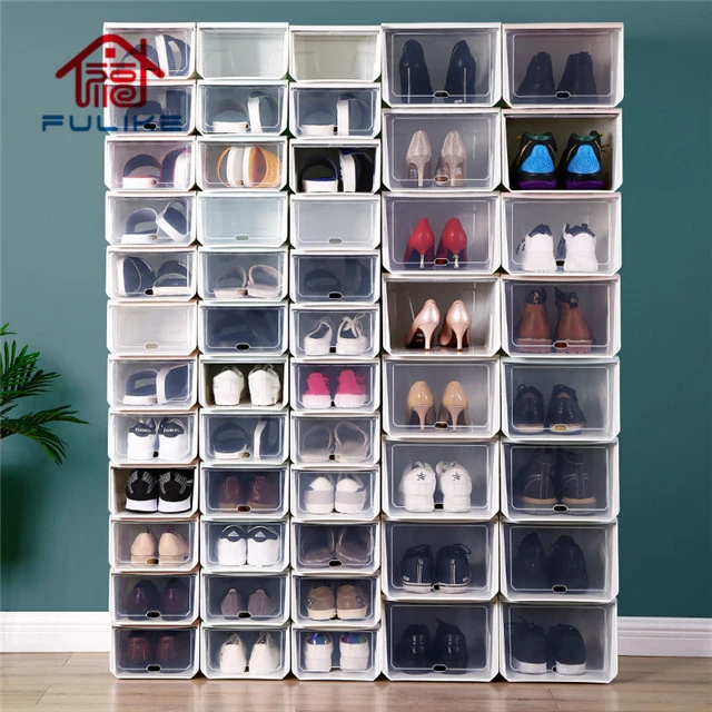 Thickened Transparent Plastic Shoe Box Detachable Folding Shoe Box Storage Dustproof Shoe Cabinet