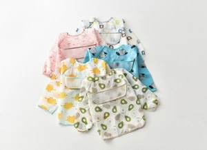 Toddler bibs baby apron  waterproof baby child clothes bibs long sleeves baby bibs