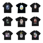 Top Quality New style  Bapesape  brand Fashion Designer T Shirt Men Trendy Loose Printed Tshirt Casual sports T-shirt