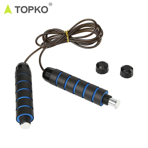 TOPKO lightweight pvc jumping rope custom logo foam handle adjustable heavy speed weighted jump rope skipping pular corda
