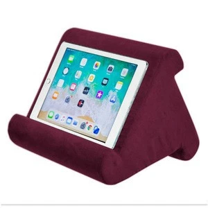 Triangular Folding Tablet Reading Bracket Multi-Angle Soft Pillow Lap Stand for Home Bed Sofa