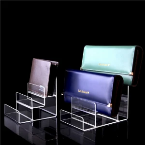 True smooth transparent acrylic wallet display stand
