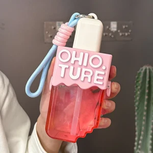 Unisex Ice Cream Shaped Plastic Water Cup Bottle for Direct Drinking & Boiling Water Applicable