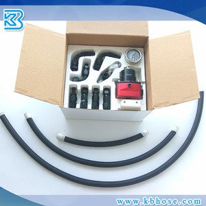 Universal Adjustable Fuel Pressure Regulator kits AN6 Fittings Oil cooler turbo Racing fuel booster valve with oil hose lines