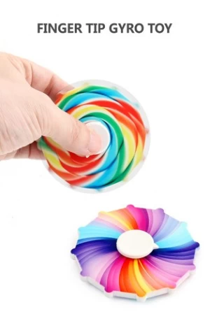 UV Print Color Rainbow Candy Fidget Finger Trip Spinner Toy for Kids Hand Spinners for Autism Relief Anxiety Anti Stress Spinner