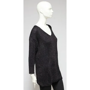 V-neck women sweater straight 3/4 sleeve - Made in Italy sweaters clothing