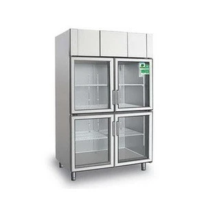 Vertical Glass Door Deep Display Refrigerator Freezer