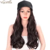 Vigorous Baseball Hat with Synthetic Long Wavy Hair Extensions with Black Hats Long Wavy Hair Attached for Women Daily Use