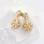 vintage copper Mini Stud Earring 18k gold plated Stud Earrings zircon jewelry brass Set Earing Small Stud