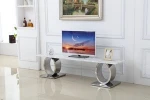 Visionnaire Luxury Home Marble Top Brushed Stainless Steel Base TV Stand