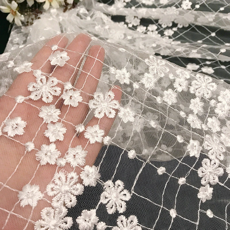 Water soluble 3D flower embroidery lace fabric