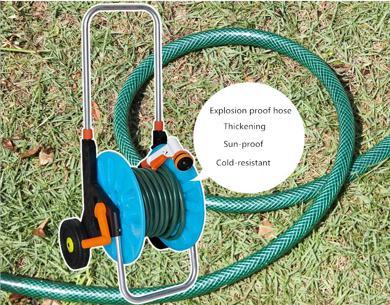 water spray nozzle  and Portable garden hose cart  Garden Hose Pipe Reel Set with 20M 1/2 inch Hose