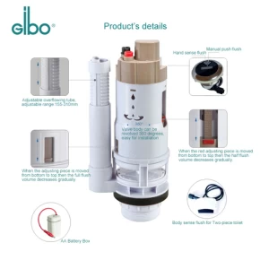 Watermark abs toilet cistern flush mechanism with sensor