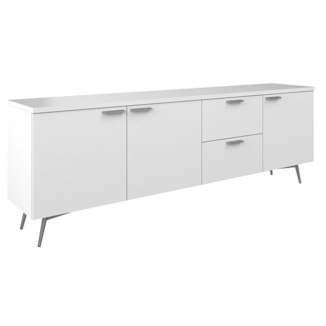 White Gloss Wood Sideboard Cabinet Wood Industrial