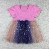 Wholesale Baby Girls Cotton Dress Patchwork Mesh TUTU With Star Summer Baby Dresses