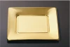 wholesale blister rectangle plate with flower gold sliver membrane for party hotel