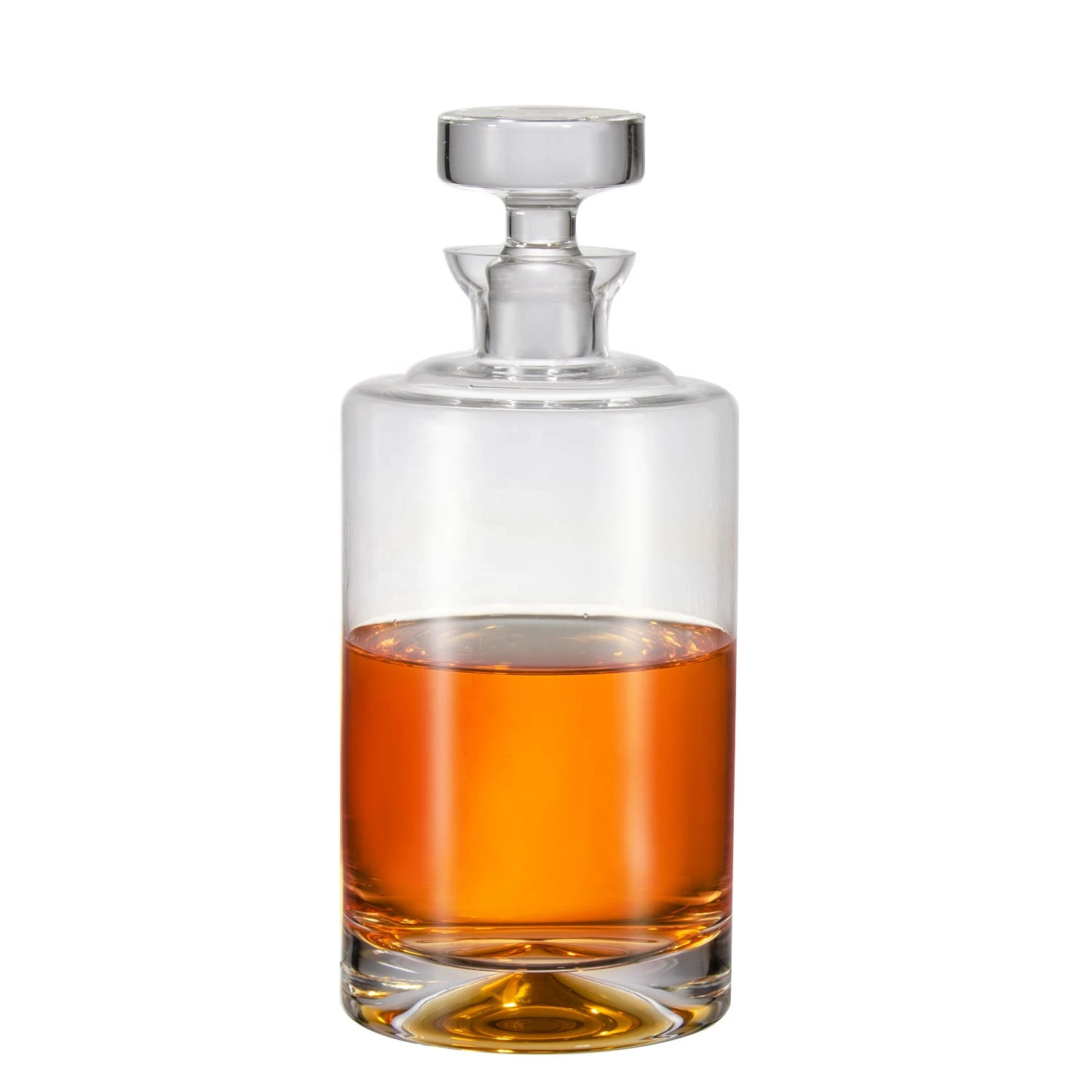 Wholesale Crystal Clear Mouth Blown Fashion Liquor Whiskey Decanter Set Whisky Bottle Glass Whiskey Decanter