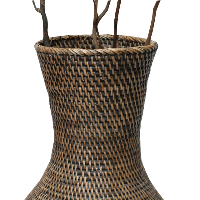 Wholesale customized high-quality hot-selling rattan bamboo woven round vase home decoration