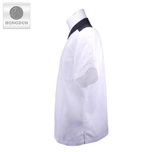 Wholesale customized white color shinny button modern restaurant kitchen wear chef uniform