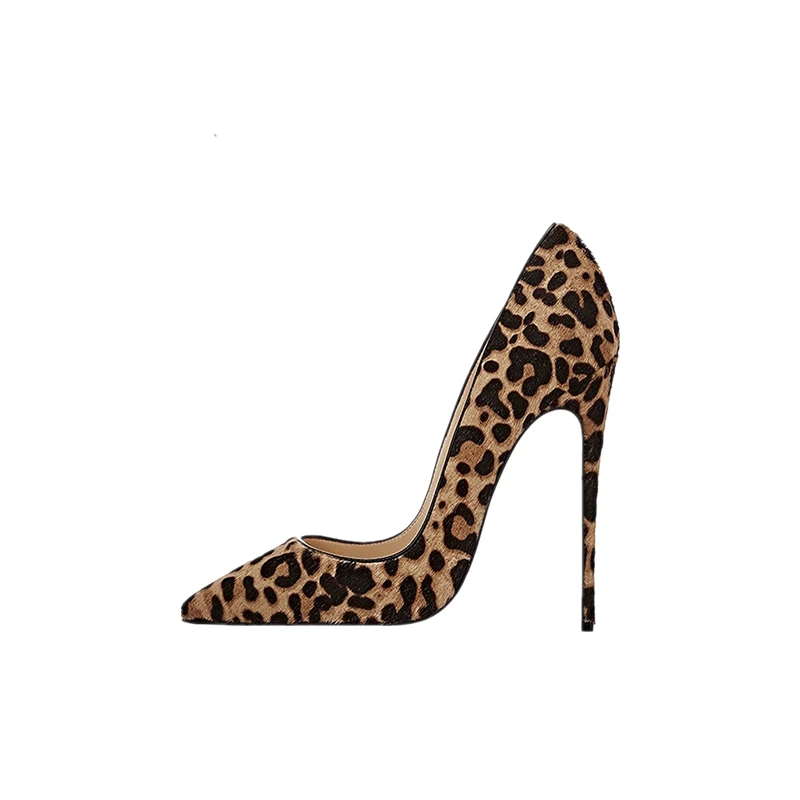 Wholesale fashion leather leopard print high-heels shoes accept OEM and ODM for women shoes