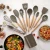 Wholesale Fun Bbq Eco Silicone Utensil With Wooden Handles Set Kitchen Cooking Tools
