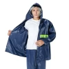 Wholesale high quality heavy duty thick waterproof polyester pvc rain coat rain pants adult work rainsuit