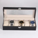 Wholesale Leather 6 slots Watch Box with Client LOGO