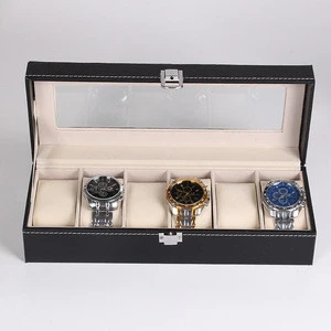 Wholesale Leather 6 slots Watch Box with Client LOGO