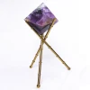Wholesale natural octahedral purple fluorite for home decoration