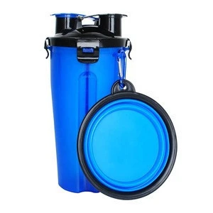 wholesale portable walking Collapsible pet dog outfit travel water bottle with foldable bowl