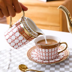 Wholesale royal bone china coffee cup European-style English afternoon tea cup set ceramic tea kettle set