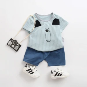 Wholesale Spring Autumn Cartoon Ropa Bebes Ropa Fashion Cotton Infant Toddler Age Clothes Baby Rompers Pant Baby Clothing Set