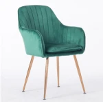 wholesales comfortable modern gold metal velvet fabric hotel  living room leisure arm chair with accent design