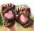 Import Winter Cute Cat Claw Gloves Woman Fingerless Thicken Plush Fur Half Finger Gloves from China