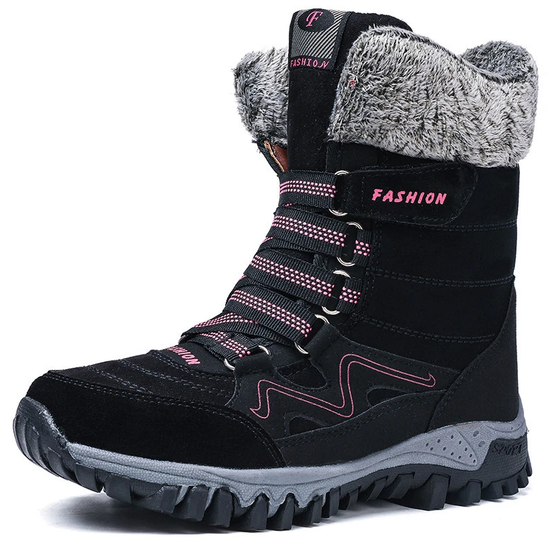 winter lace up waterproof hiking boots for women