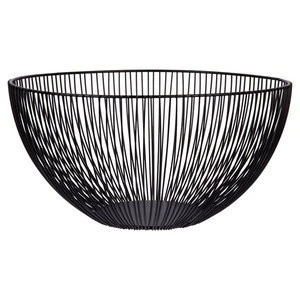 Wire Fruit Round Black Stand Metal Fruit Vegetable Storage Bowl Egg Basket Holder Stand for Kitchen Cabinet and Pantry