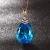Import Women Rose Gold Big Stone Pendant Blue Crystal Water Drop Shaped Necklace  Pendant from China