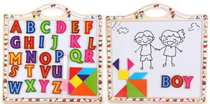 wooden magnetic drawing blackboard for kids English letters and numbers