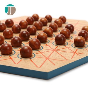 Wooden Printing Single Play Checkers Drilled Hole Chinese Checkers Game