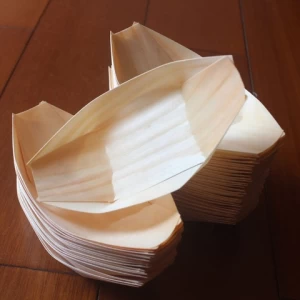 Wooden Salad Plate Disposable Plate Japanese Sushi Boat Fruit Tray for Home Kitchen Hotel Wedding Party